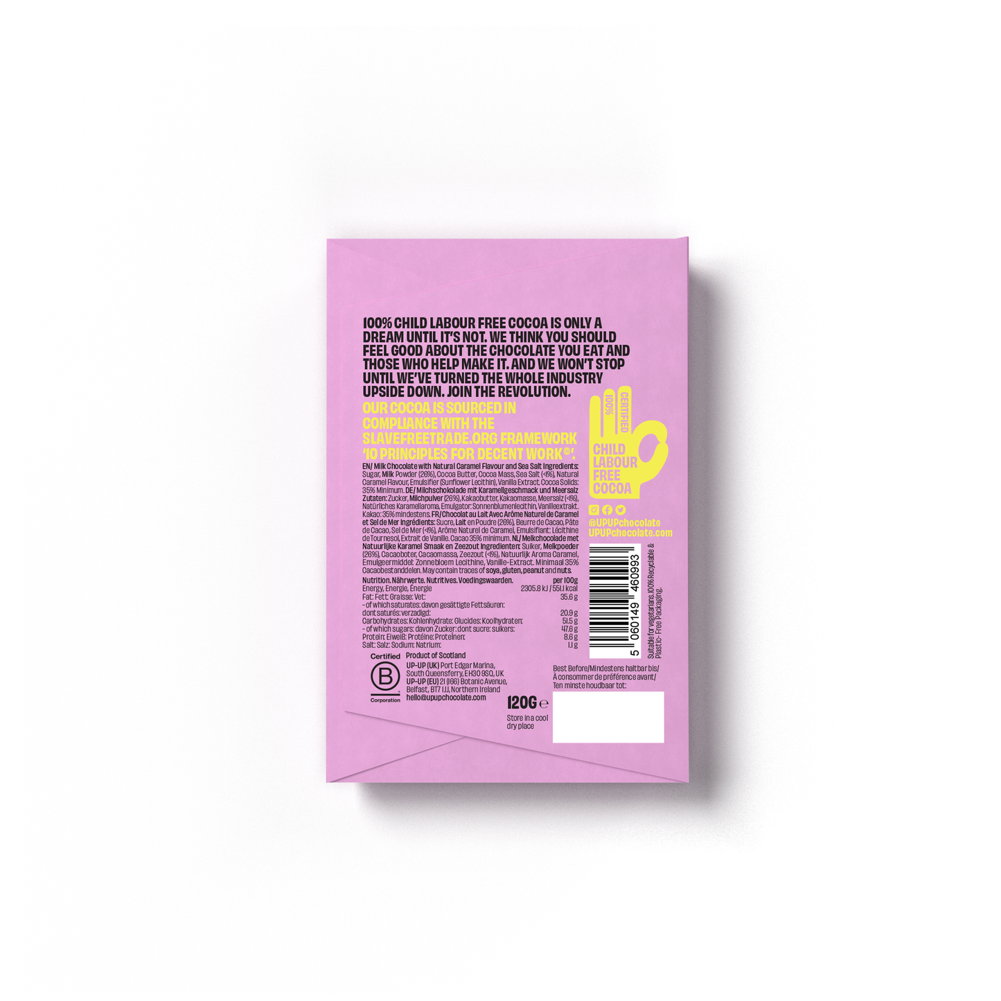 UP-UP Chocolate - Salted Caramel Milk Chocolate Bar 120G/4.2OZ