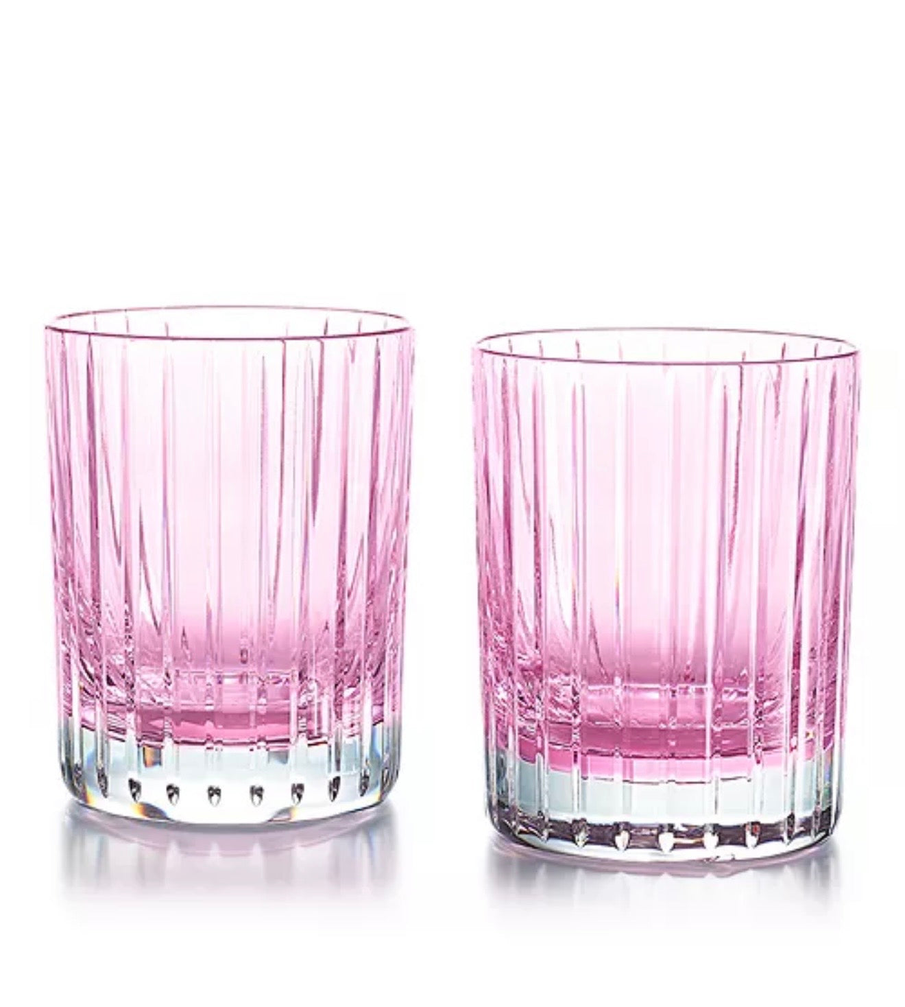BACCARAT Pastel pink harmonie tumblers set of two