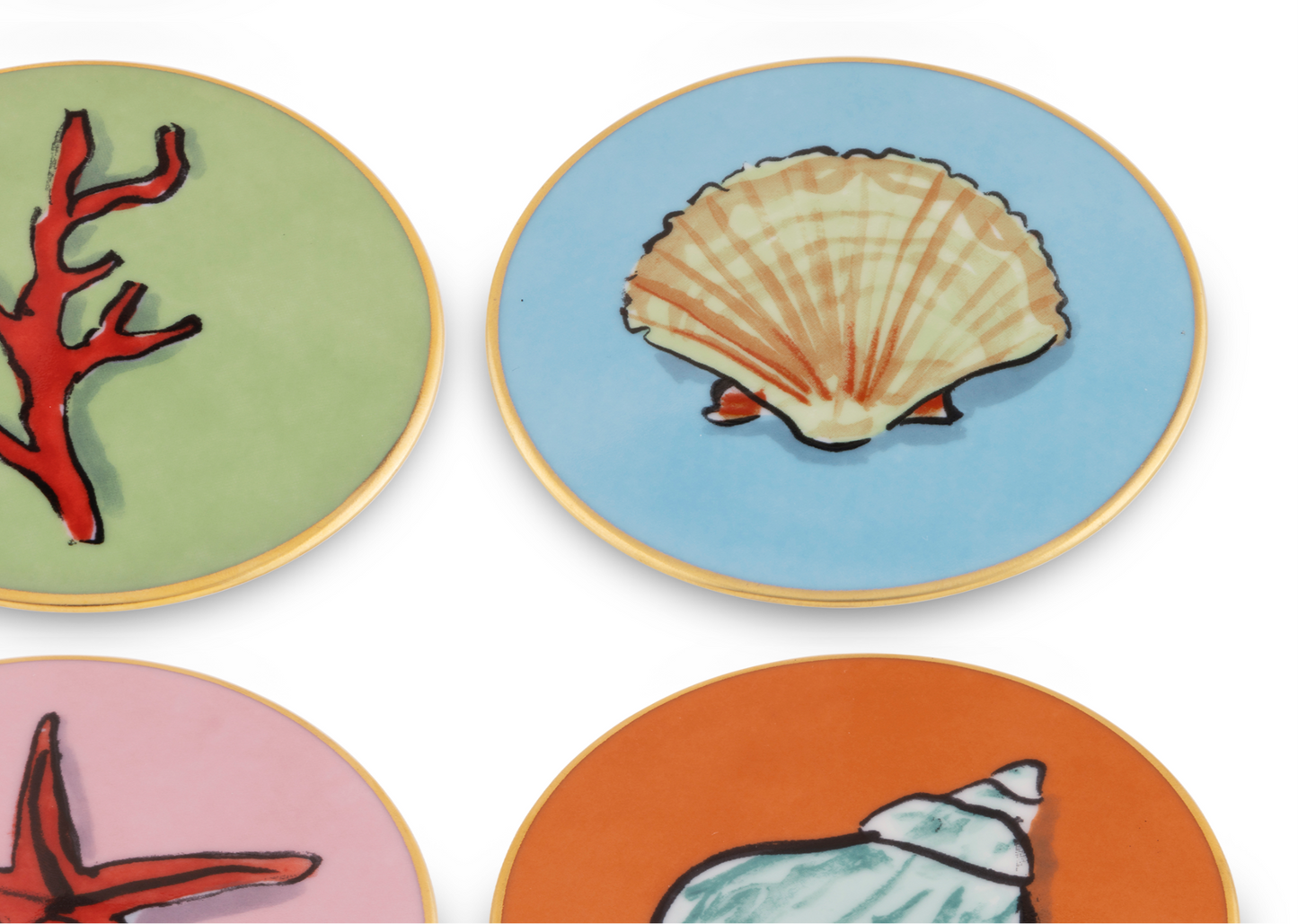 GINORI 1735 Designer porcelain Il viaggio di nettuno coasters (4)