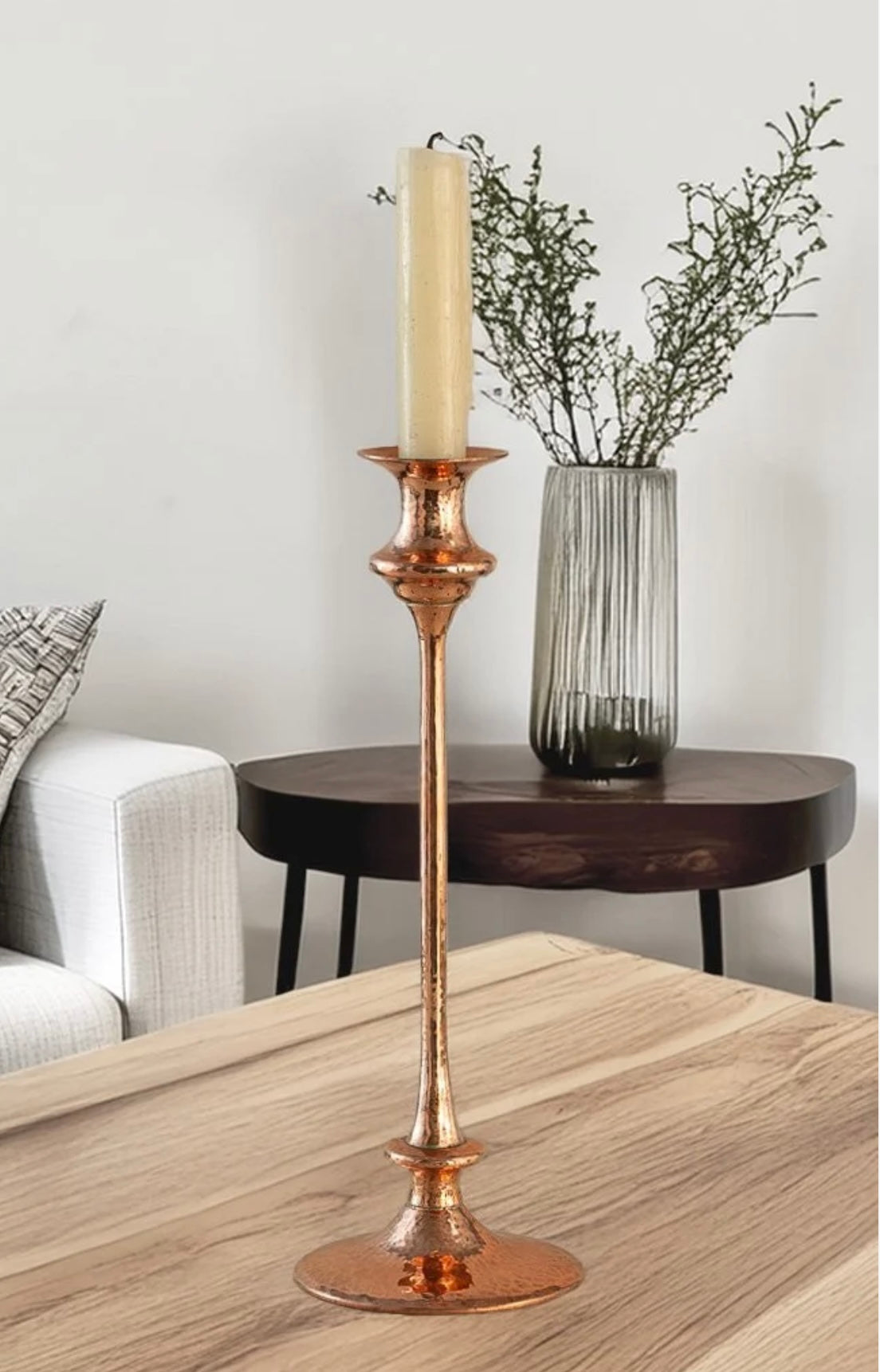 Hessel copper handmade candlestick(early mist)