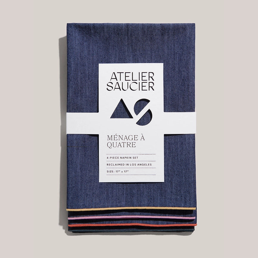 Atelier Saucier Napkins Rainbow Denim (Set of 4)