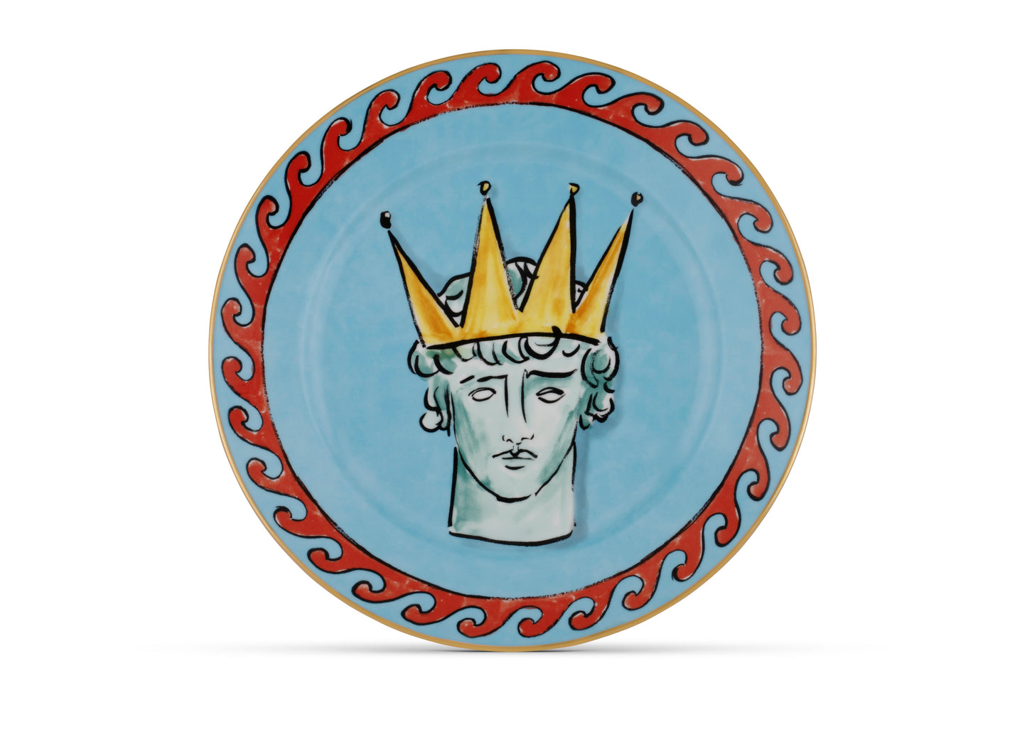 GINORI 1735 Designer porcelain Il viaggio di nettuno flat plate