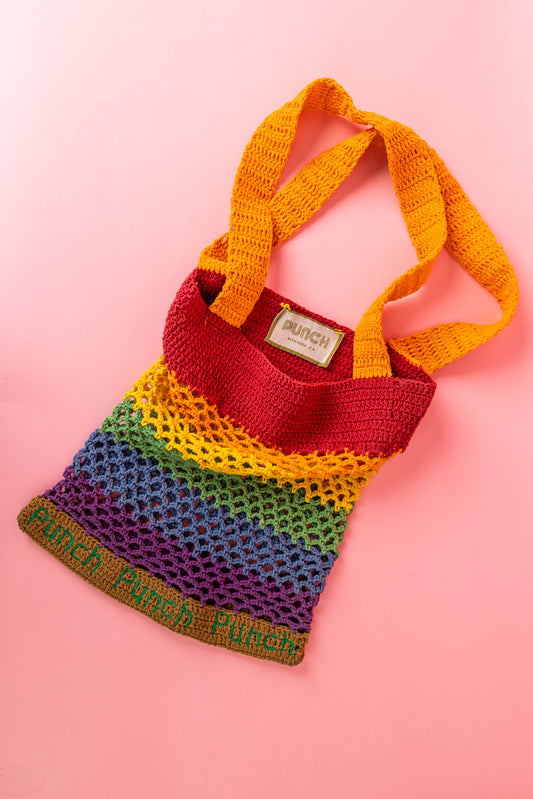 TROPICAL PUNCH "Punch" Crochet Bag-Rainbow