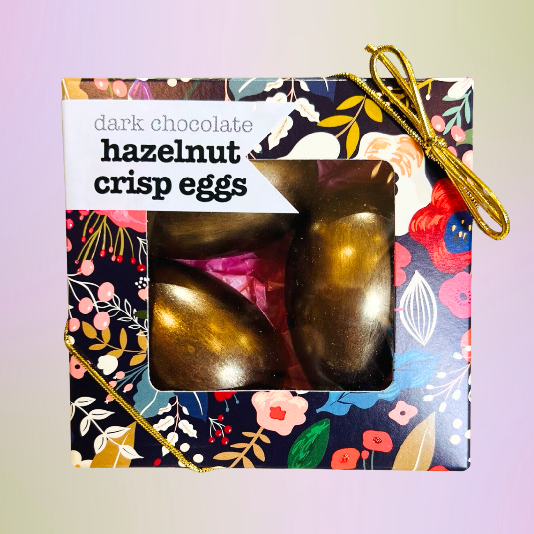 The Xocolate Bar - Hazelnut Crisp Eggs - Dark vegan chocolate Easter egg