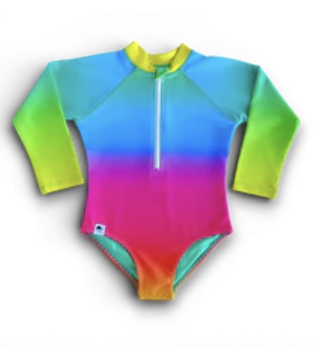 GEORGE HATS Girls Neon Spotfast™ Zip Swim Suit