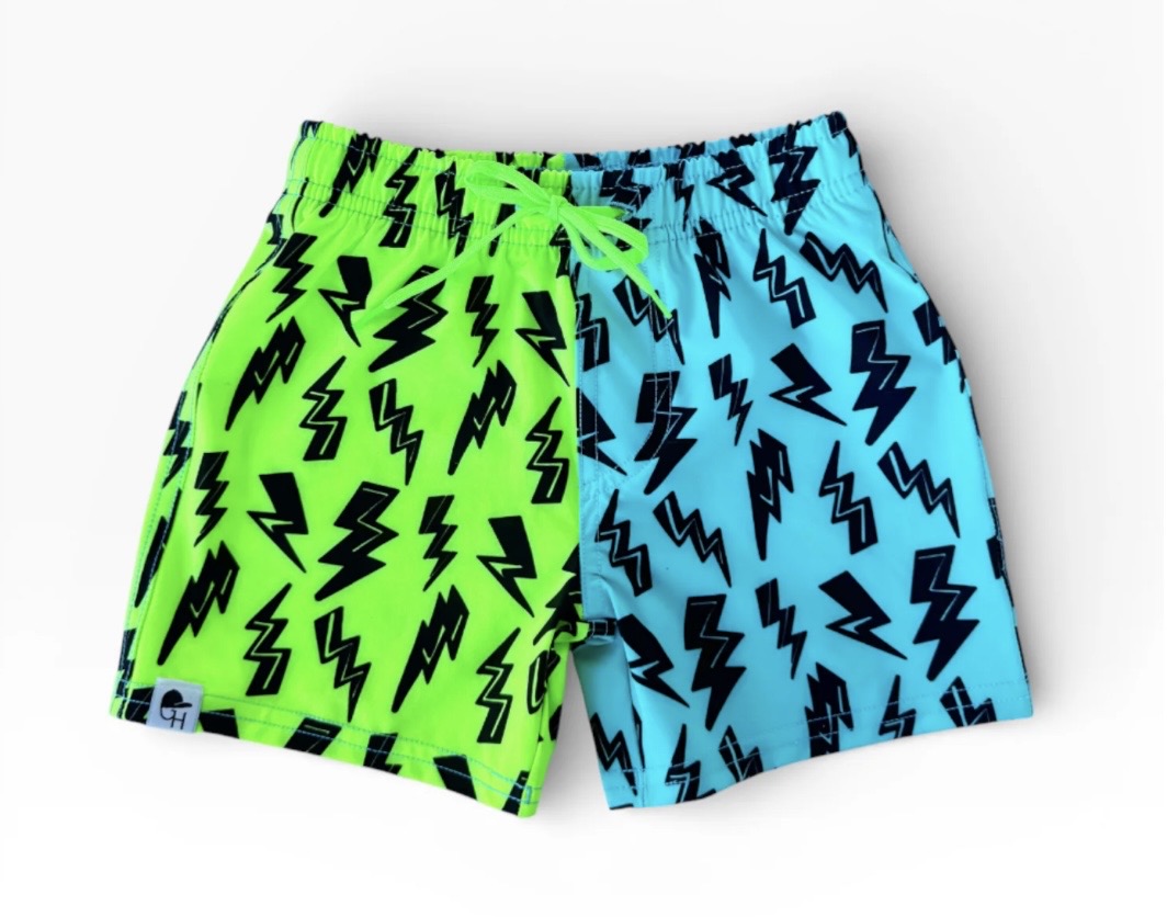 GEORGE HATS BOLT COLOR BLOCK NEON SPOTFAST™ HYBRID SWIM SHORTS