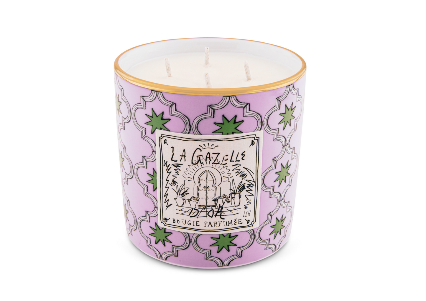 GINORI 1735 Designer porcelain scented candle la gazelle d’or
