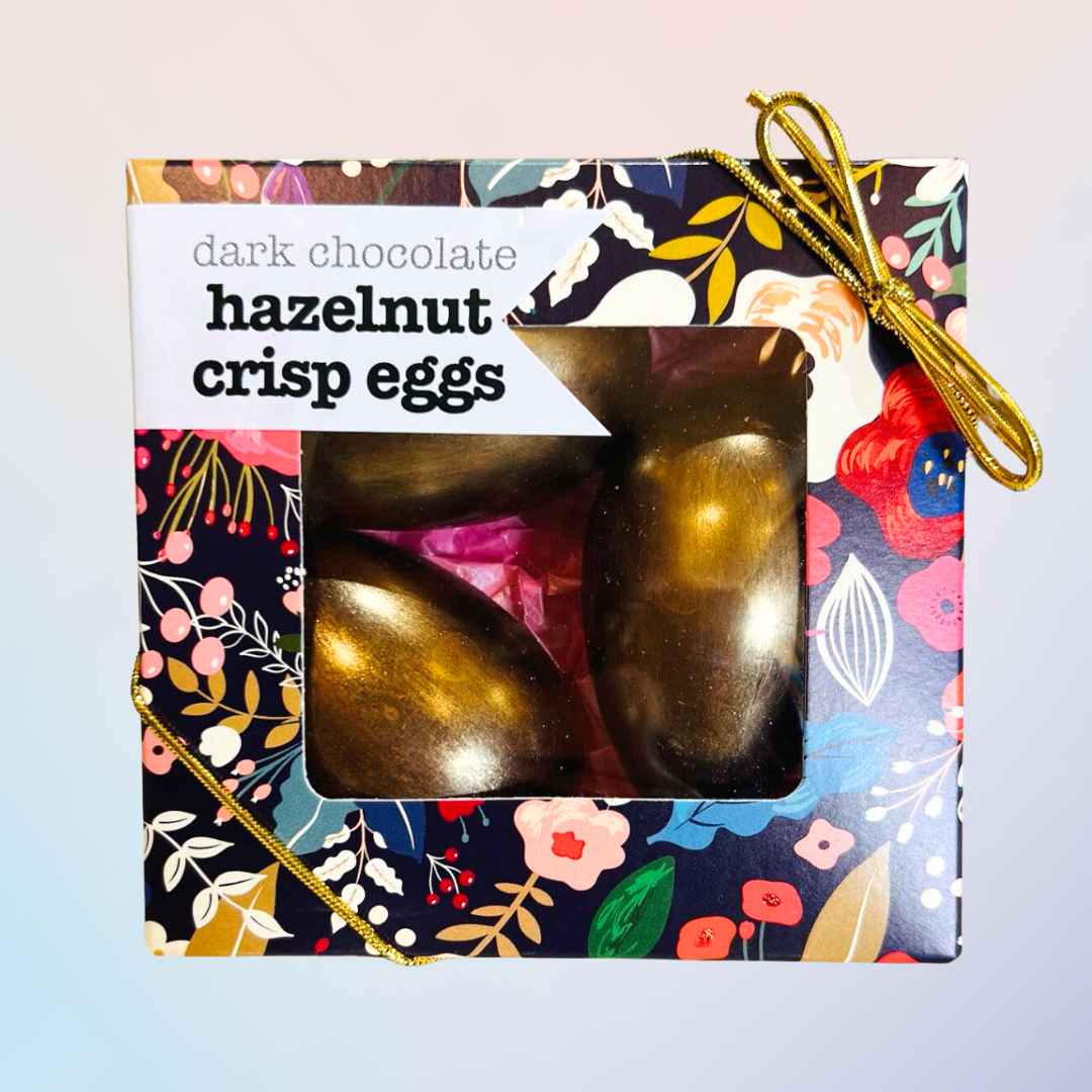 The Xocolate Bar - Hazelnut Crisp Eggs - Dark vegan chocolate Easter egg