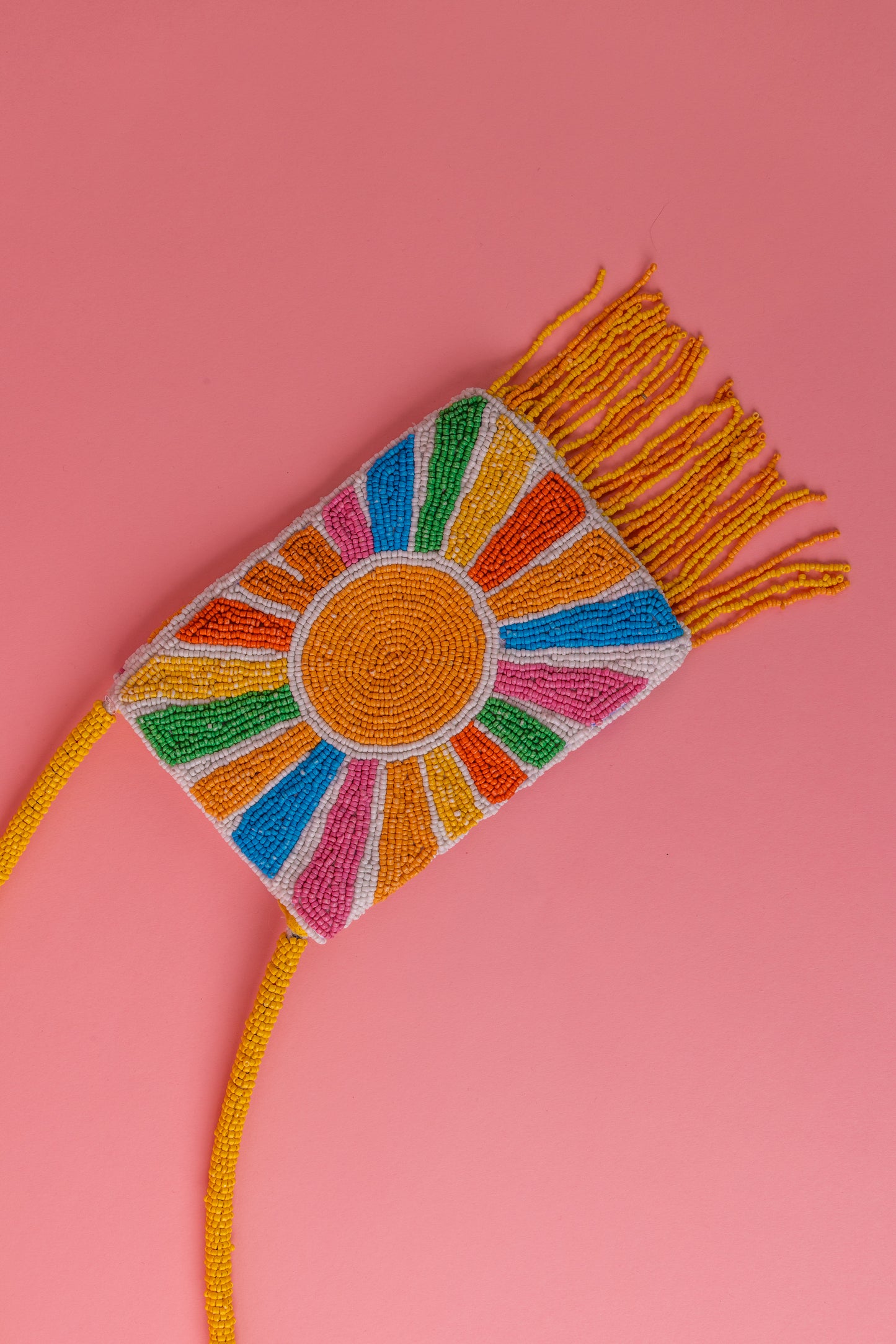 TROPICAL PUNCH Beaded Purse- Yellow Sun