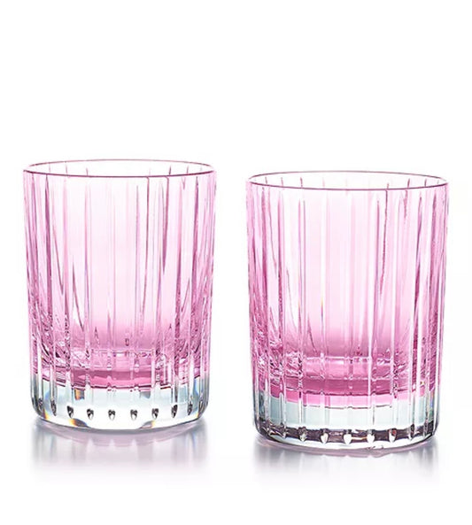 BACCARAT Pastel pink harmonie tumblers set of two