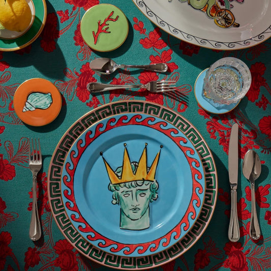 GINORI 1735 Designer porcelain Il viaggio di nettuno flat plate