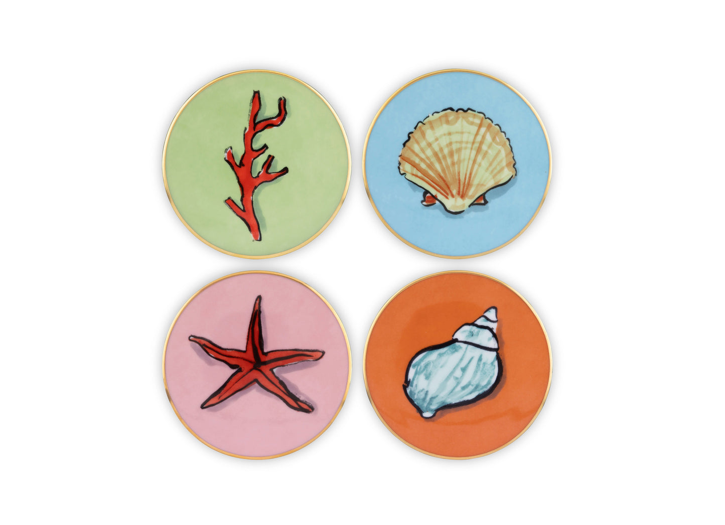 GINORI 1735 Designer porcelain Il viaggio di nettuno coasters (4)