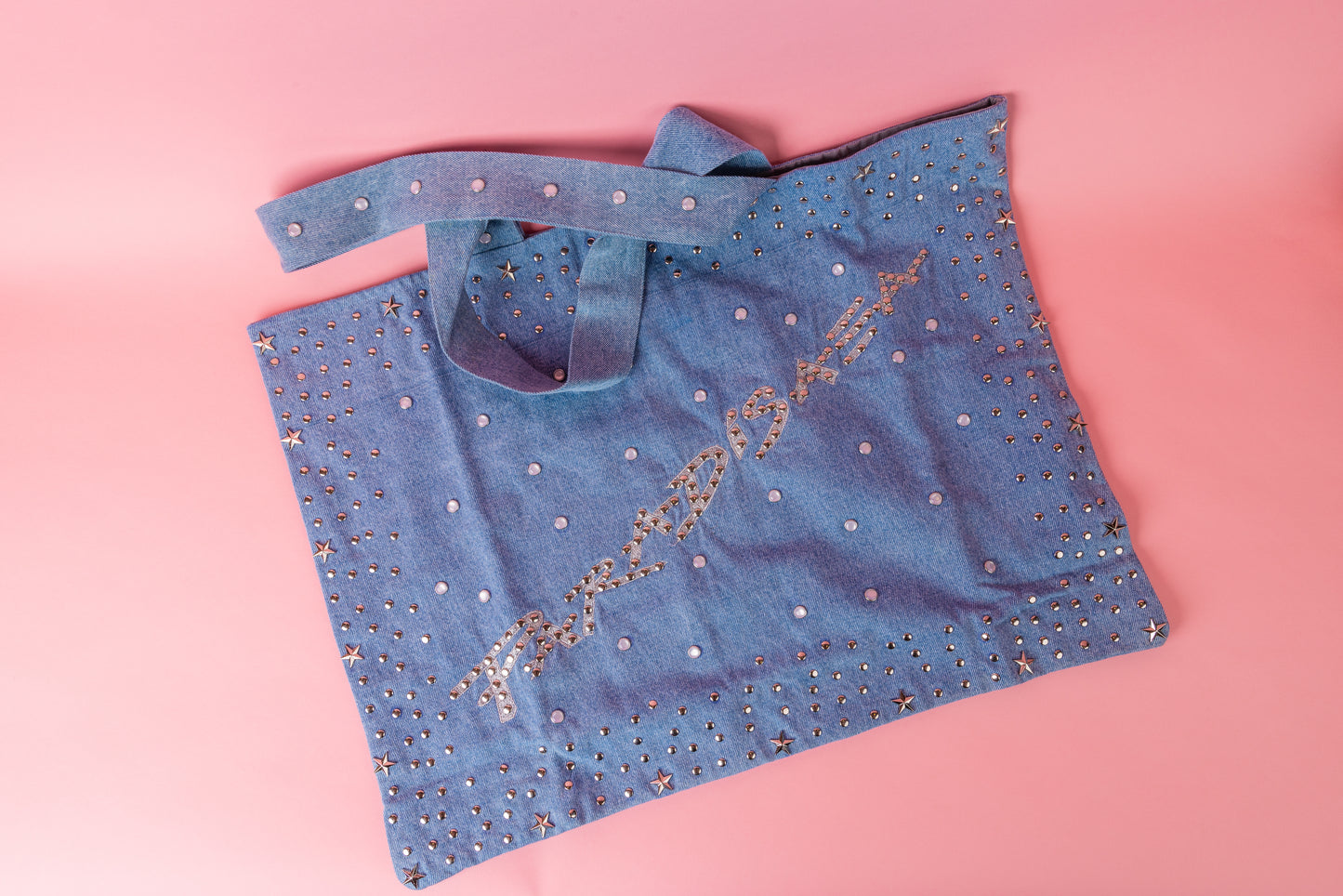 TROPICAL PUNCH "Paradisaea" Denim Studded Bag