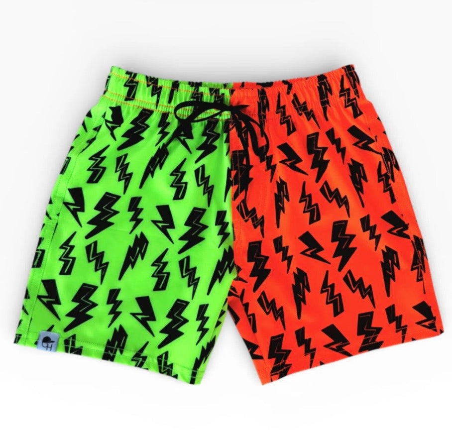 GEORGE HATS BOLT COLOR BLOCK NEON SPOTFAST™ HYBRID SWIM SHORTS