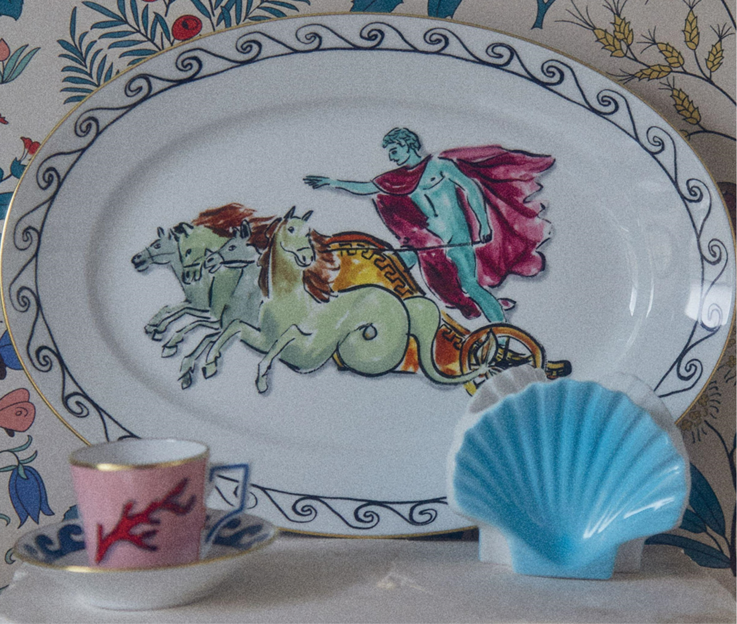 GINORI 1735 Designer porcelain Il viaggio di nettuno shell candleholder