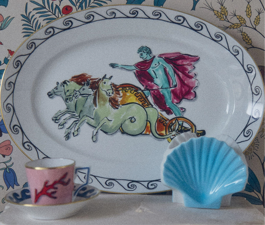 GINORI 1735 Designer porcelain Il viaggio di nettuno shell candleholder