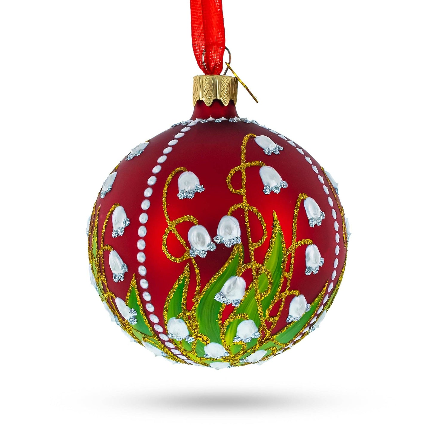BestPysanky - 1898 Lilies of the Valley Royal Egg- Glass Ornament