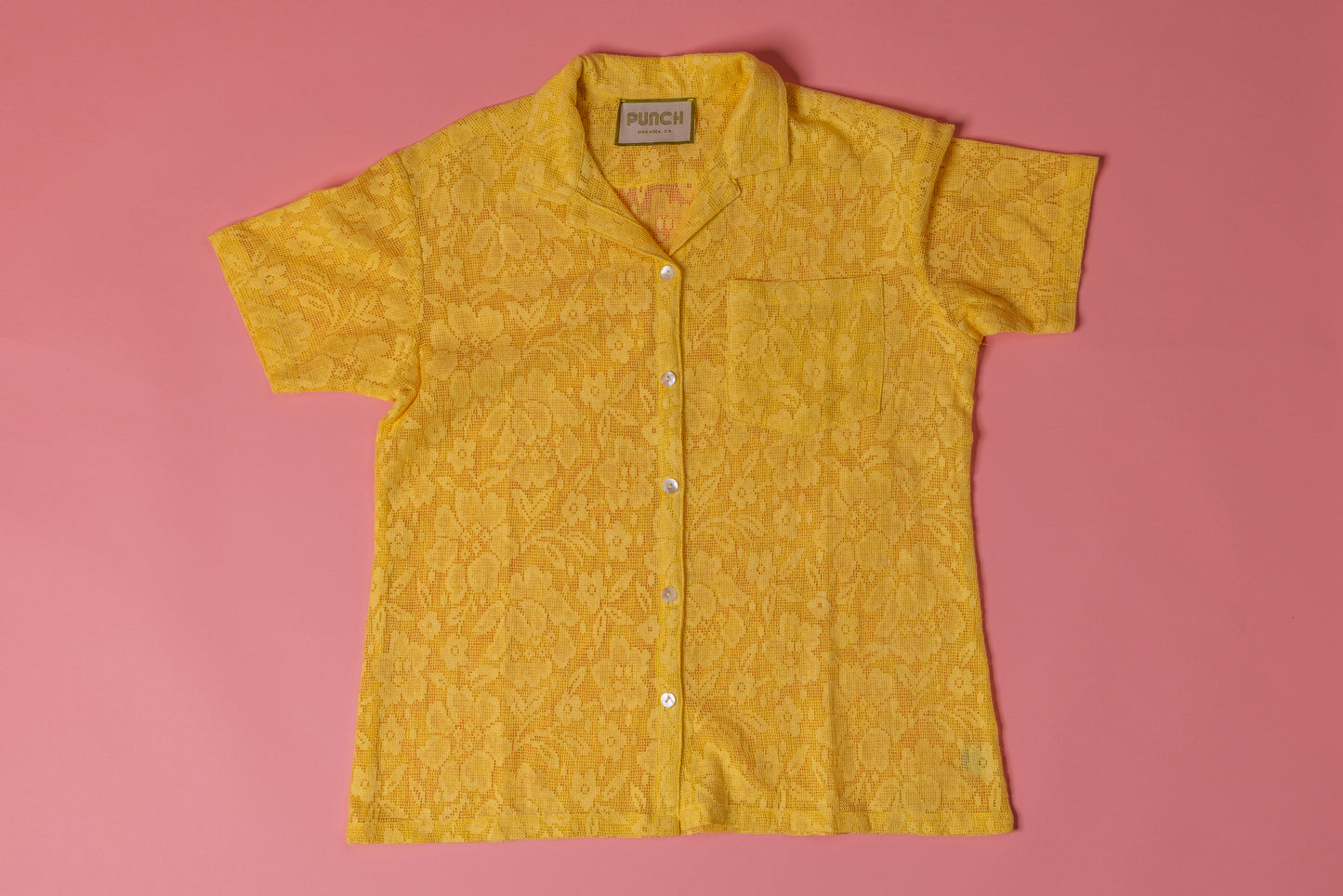 TROPICAL PUNCH Lace Button-Down