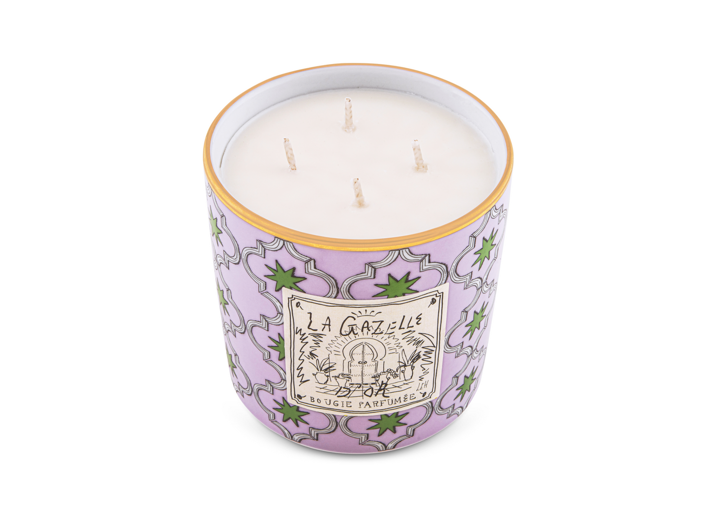 GINORI 1735 Designer porcelain scented candle la gazelle d’or