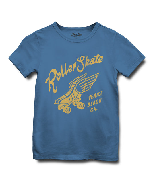 Junk Food Clothing KIDS AZULE ROLLER SKATE VENICE BEACH TEE