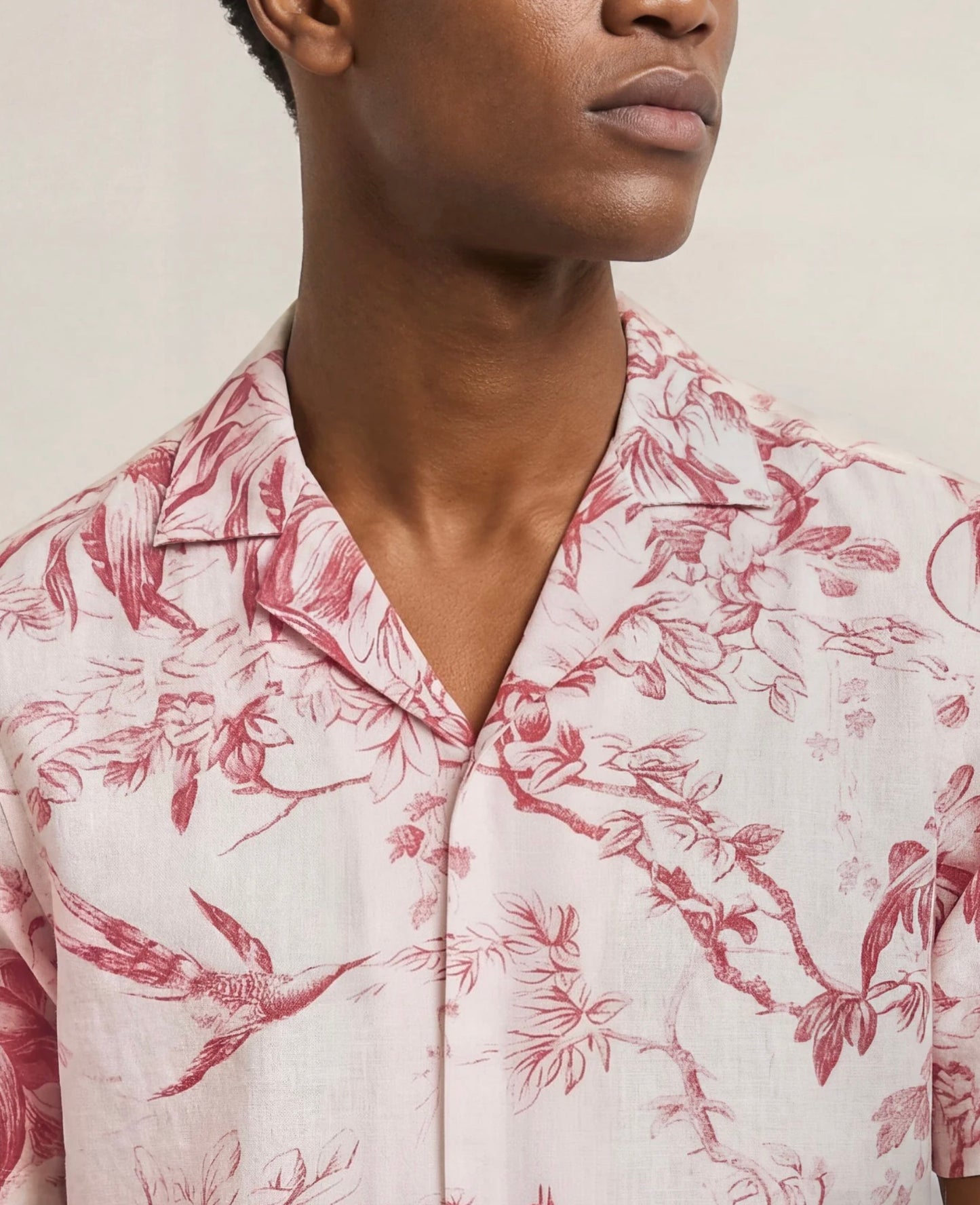 Orlebar Brown CORAL MAITAN LINEN SHIRT