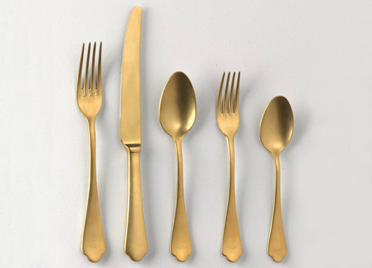 Ginori 1735 5-PIECE CUTLERY SET VINTAGE GOLD FLORA