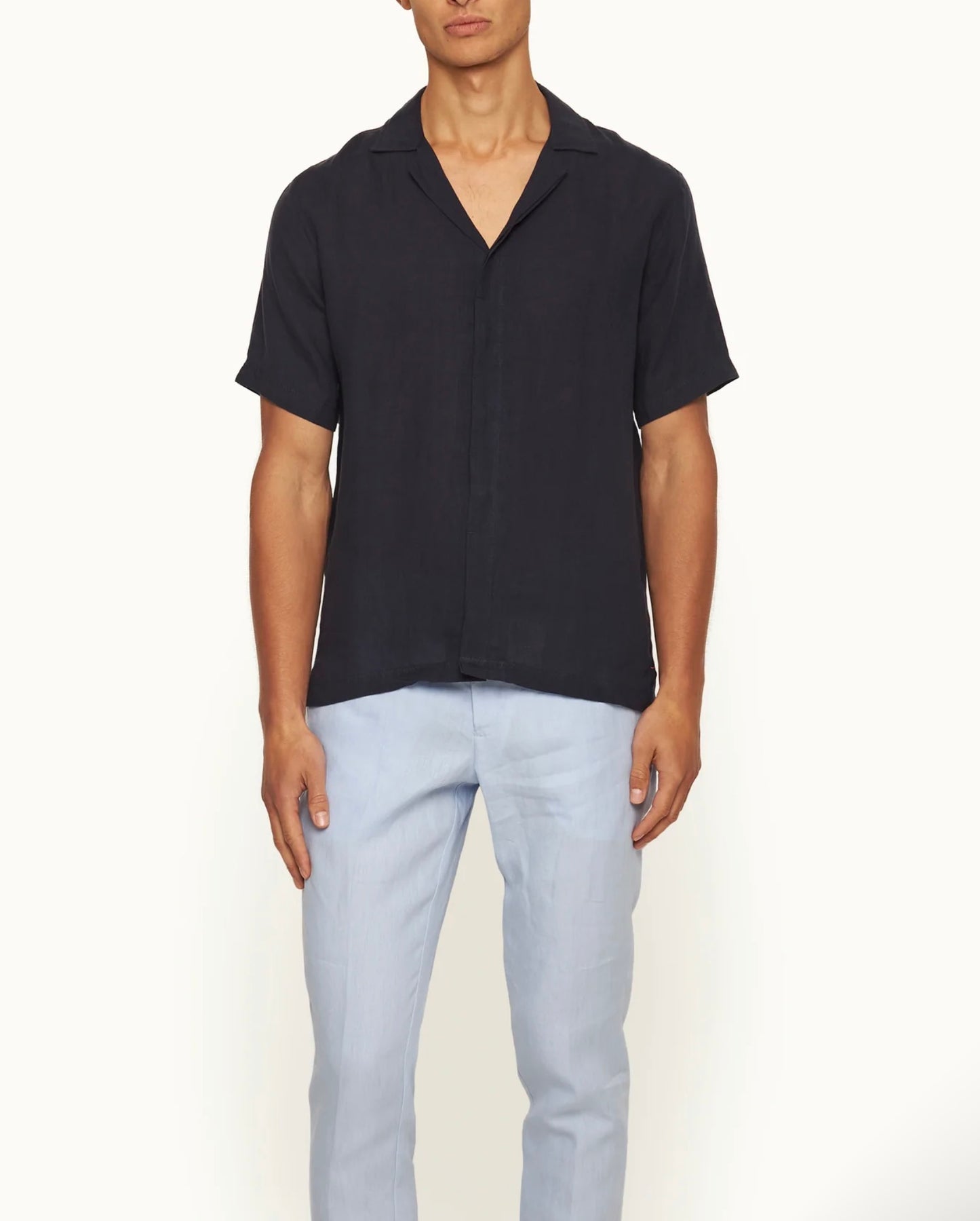 Orlebar Brown NIGHT IRIS MAITAN LINO LINEN SHIRT