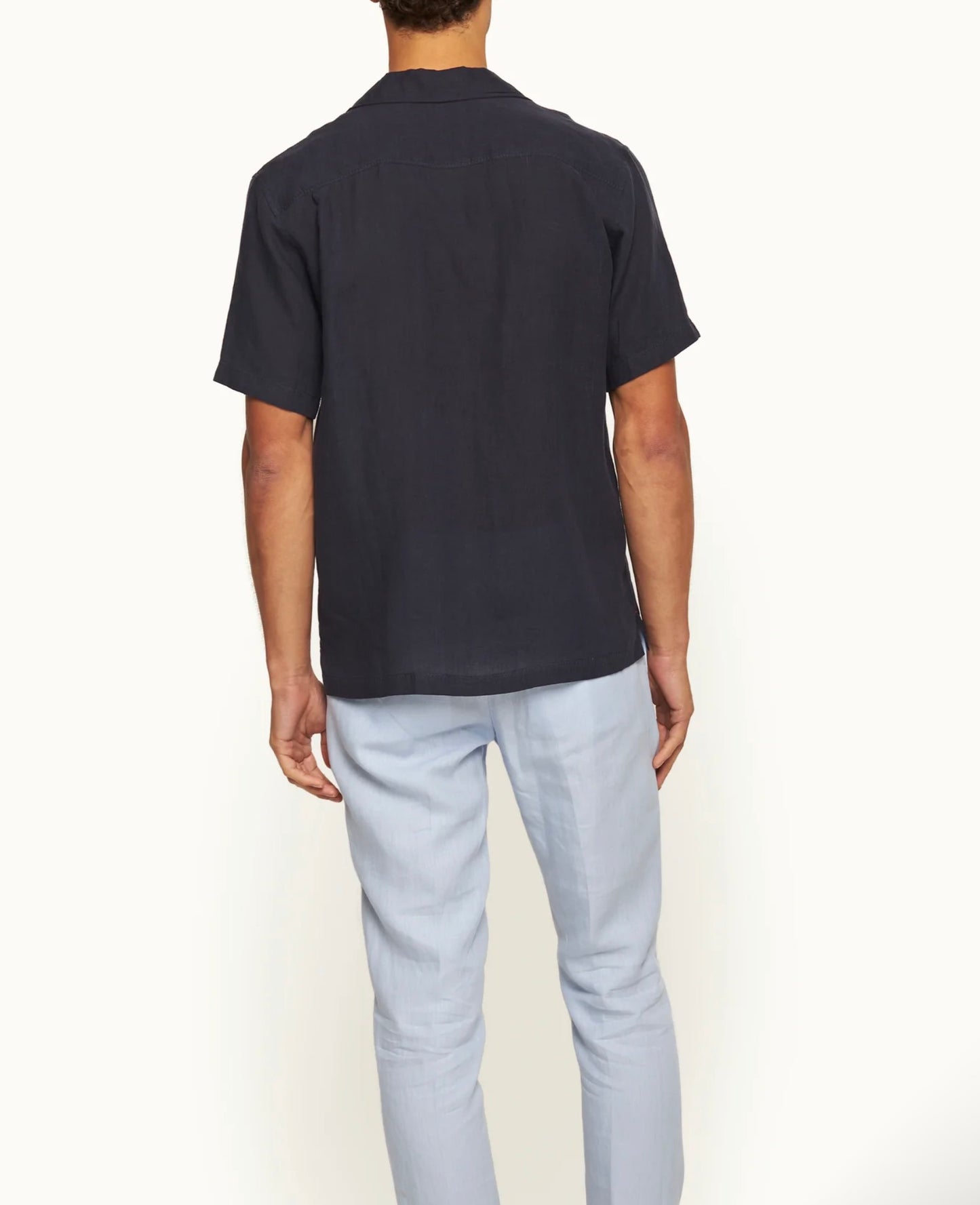 Orlebar Brown NIGHT IRIS MAITAN LINO LINEN SHIRT