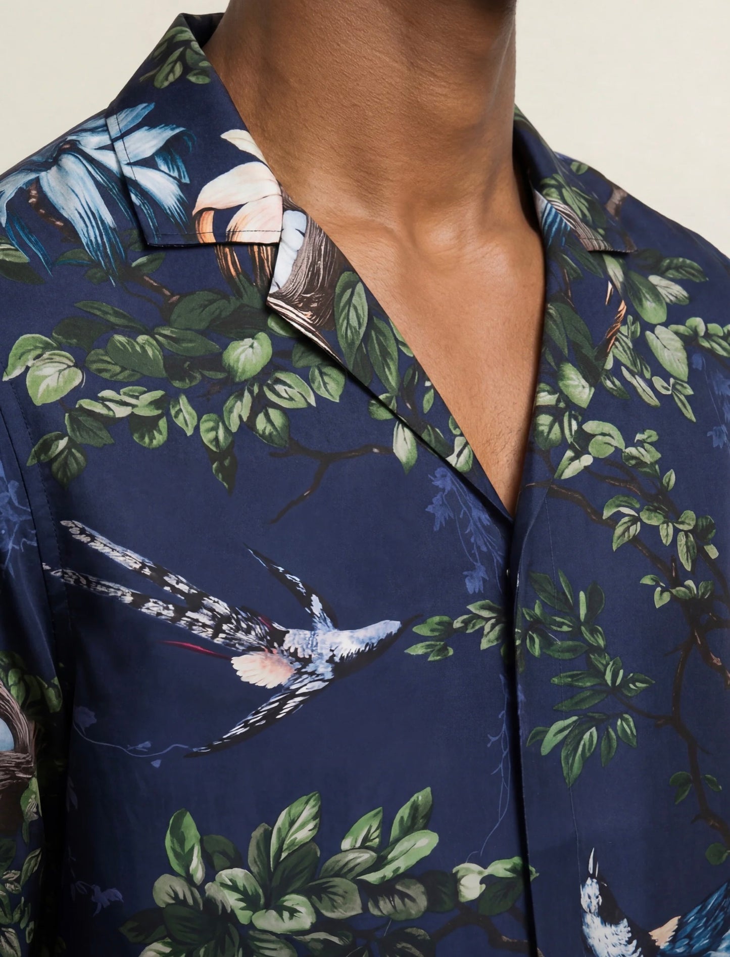 Orlebar Brown NIGHT IRIS MAITAIN SILK SHIRT