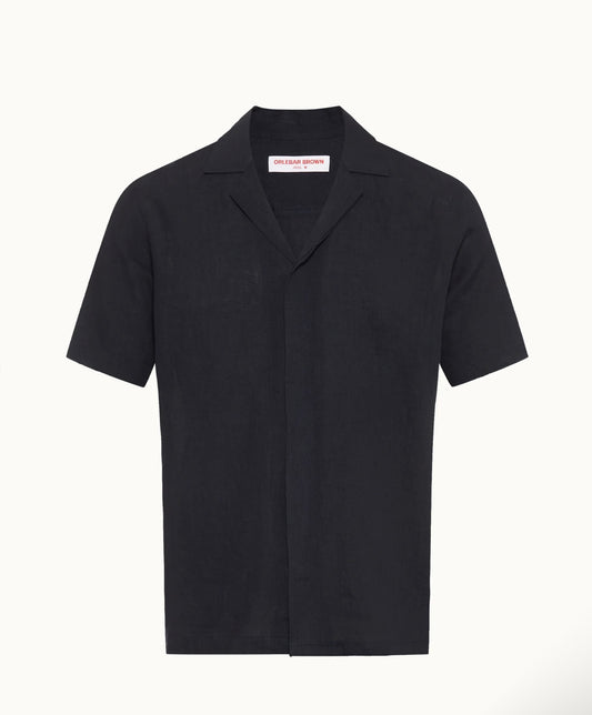 Orlebar Brown NIGHT IRIS MAITAN LINO LINEN SHIRT