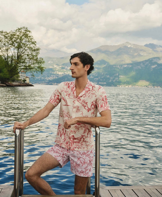 Orlebar Brown CORAL MAITAN LINEN SHIRT