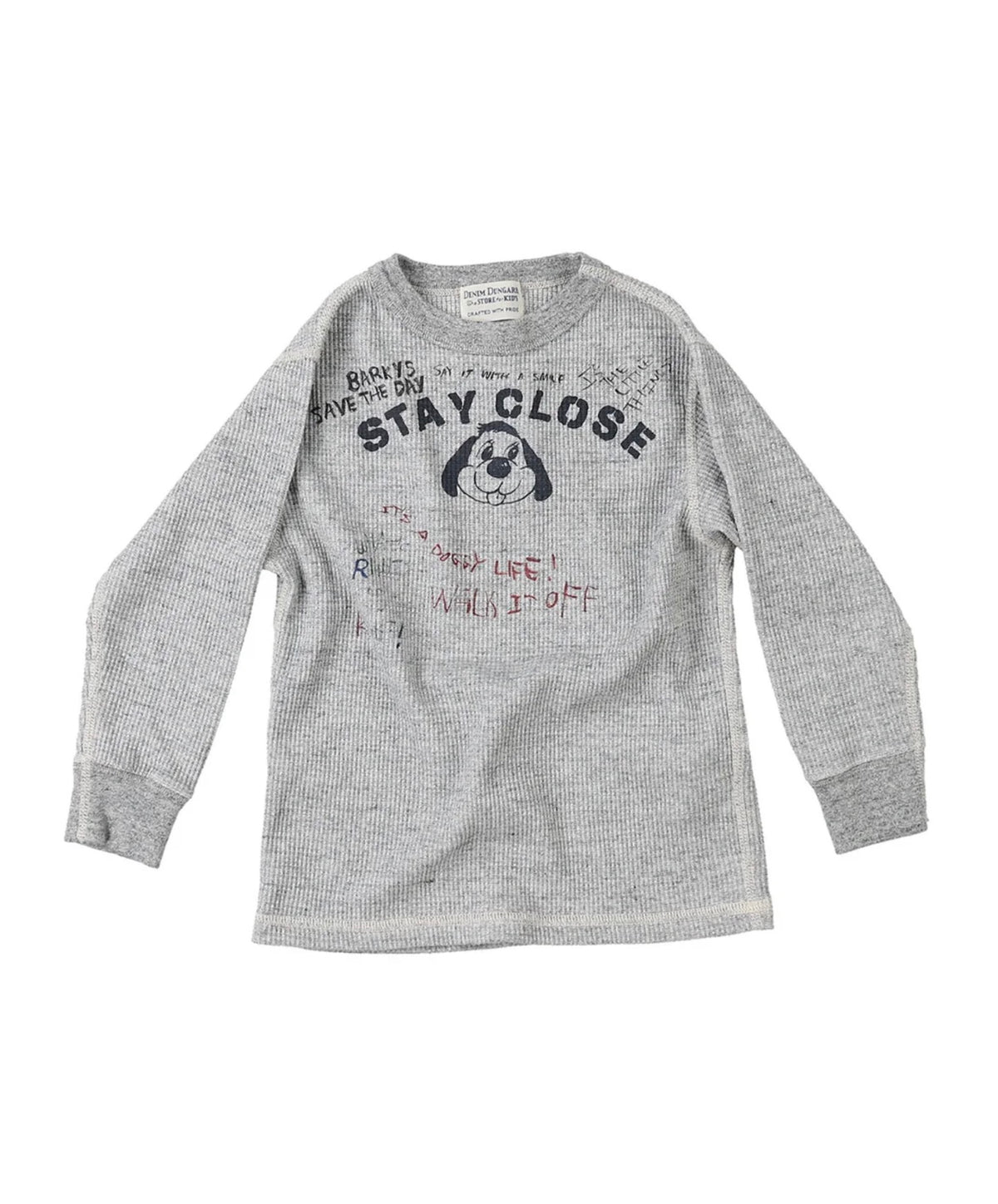 DENIM DUNGAREE Scribble Waffle Knit Long Sleeve Tee