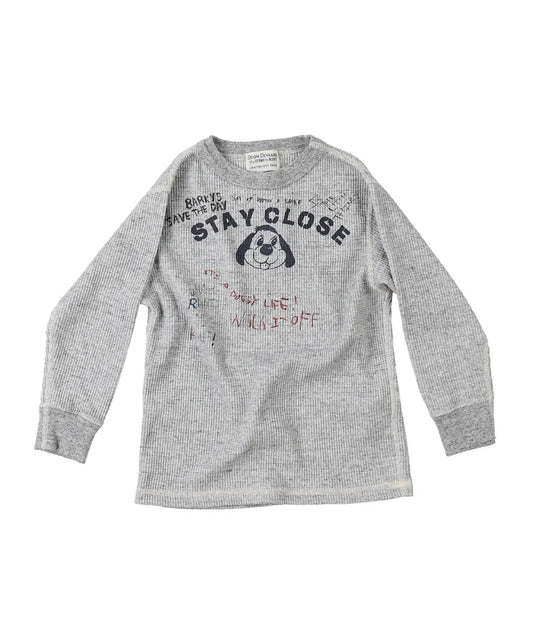 DENIM DUNGAREE Scribble Waffle Knit Long Sleeve Tee