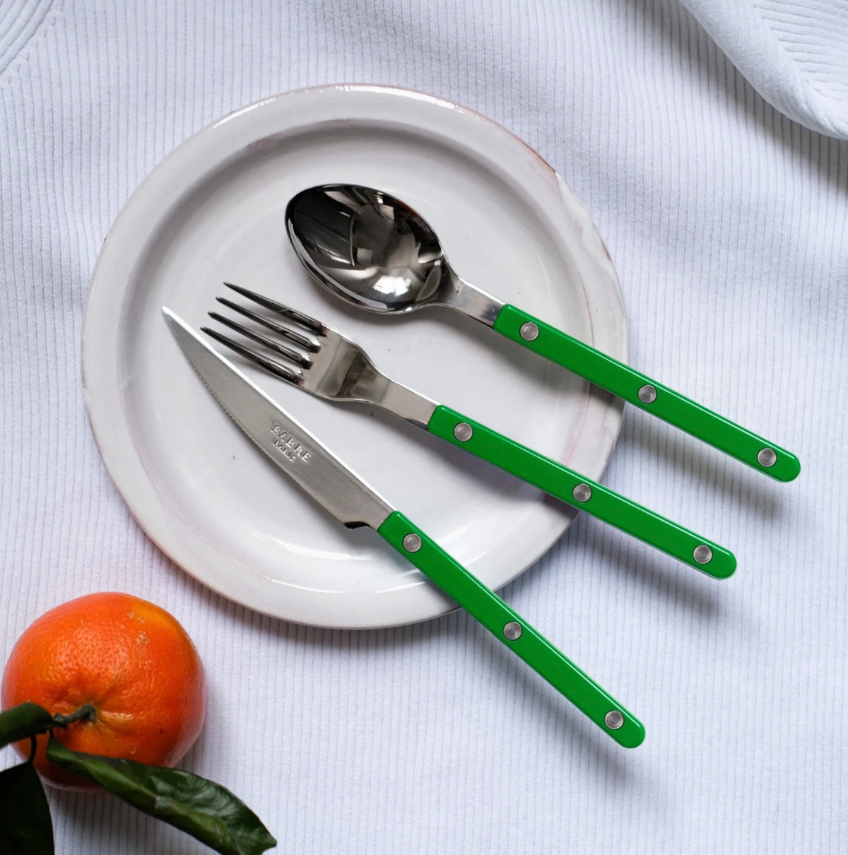 Sabre Paris GARDEN GREEN BISTROT SOLID DESSERT SPOON