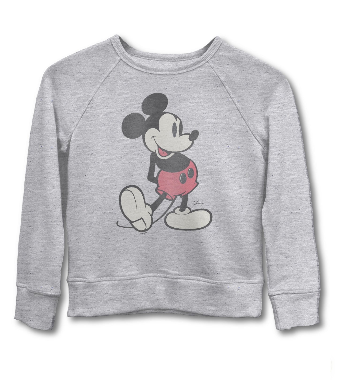 Junk Food Clothing KIDS HEATHER GREY CLASSIC MICKEY RAGLAN FLEECE