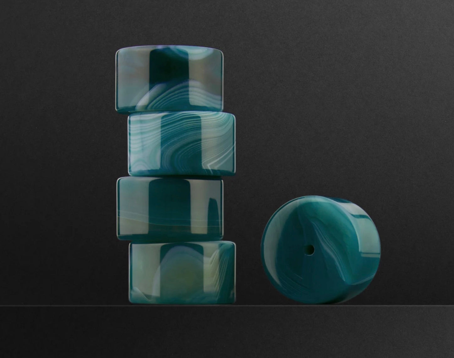 Cinnamon Projects BLUE GREEN AGATE CIRCA INCENSE BURNER