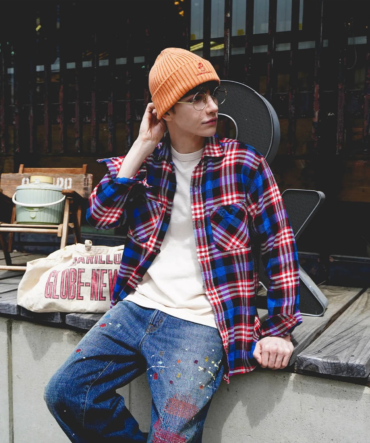 DENIM DUNGAREE Plaid Shirt