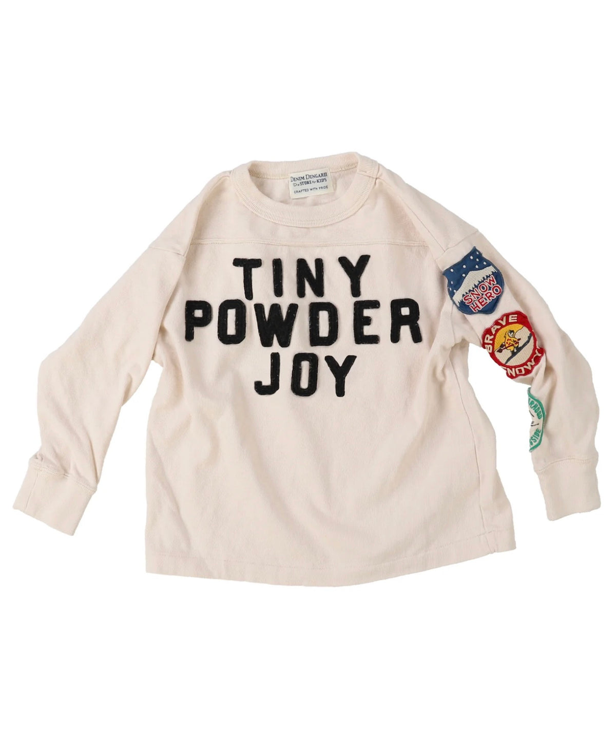 DENIM DUNGAREE Vintage Cotton Jersey Patch Long Sleeve Tee