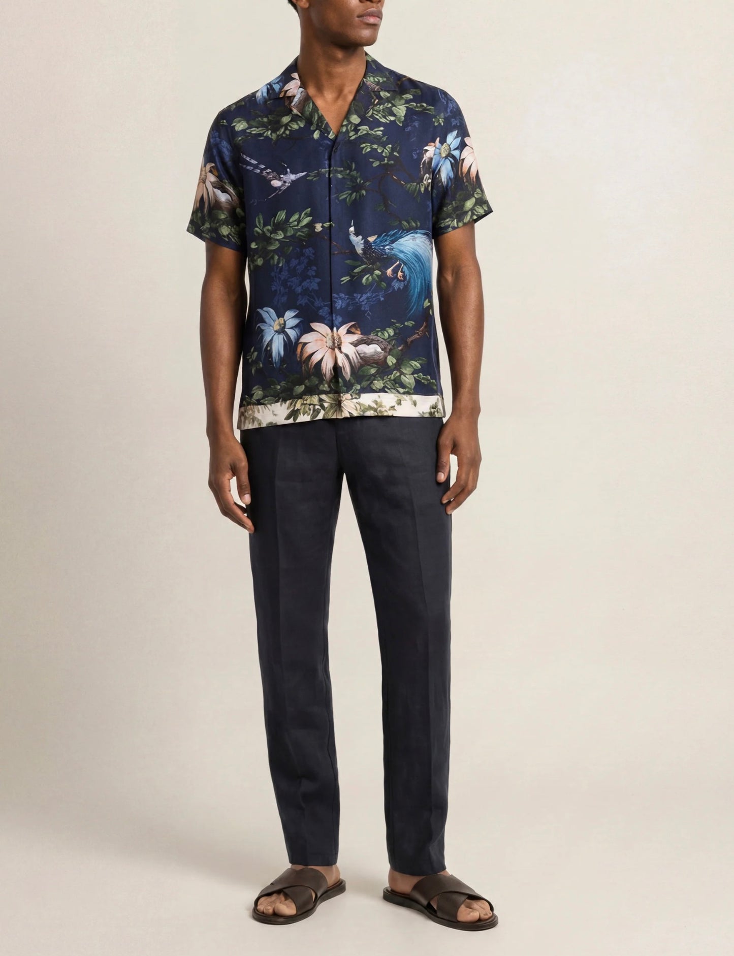 Orlebar Brown NIGHT IRIS MAITAIN SILK SHIRT
