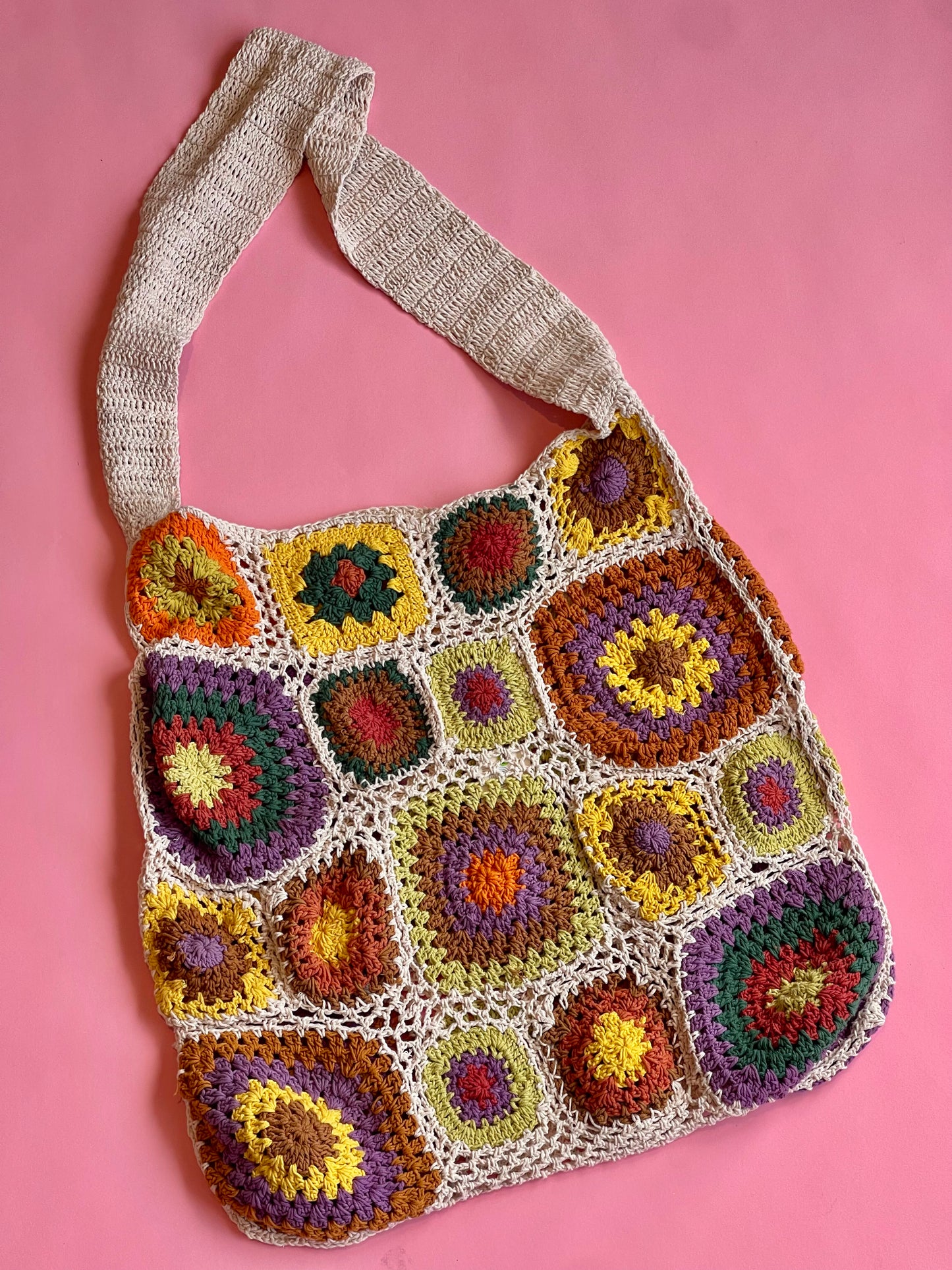 TROPICAL PUNCH Crochet Bag - Granny Square