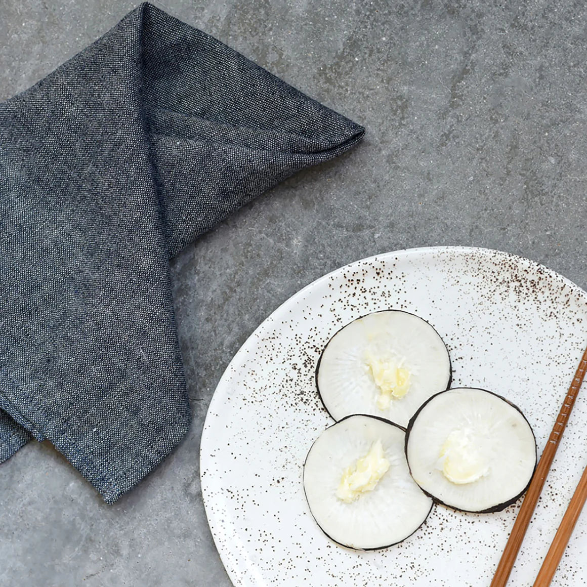 Atelier Saucier Napkins Japanese Chambray (Set of 4)