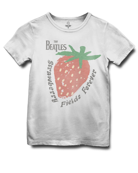 Junk Food Clothing KIDS VINTAGE WHITE THE BEATLES STRAWBERRY FIELDS TEE