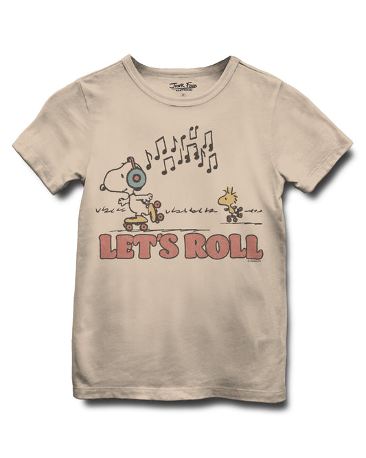 Junk Food Clothing KIDS CAMEL SNOOPY LET'S ROLL TEE