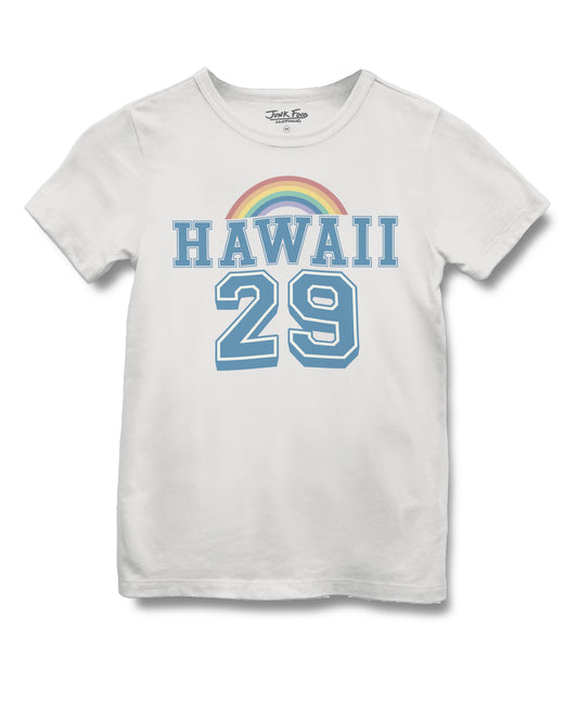 Junk Food Clothing KIDS VINTAGE WHITE HAWAII RAINBOW TEE