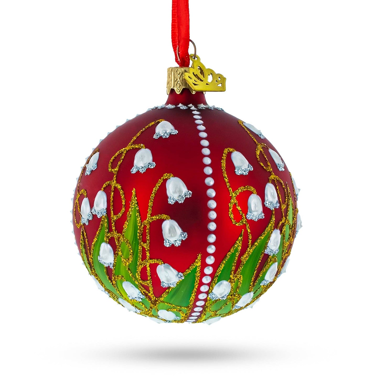 BestPysanky - 1898 Lilies of the Valley Royal Egg- Glass Ornament