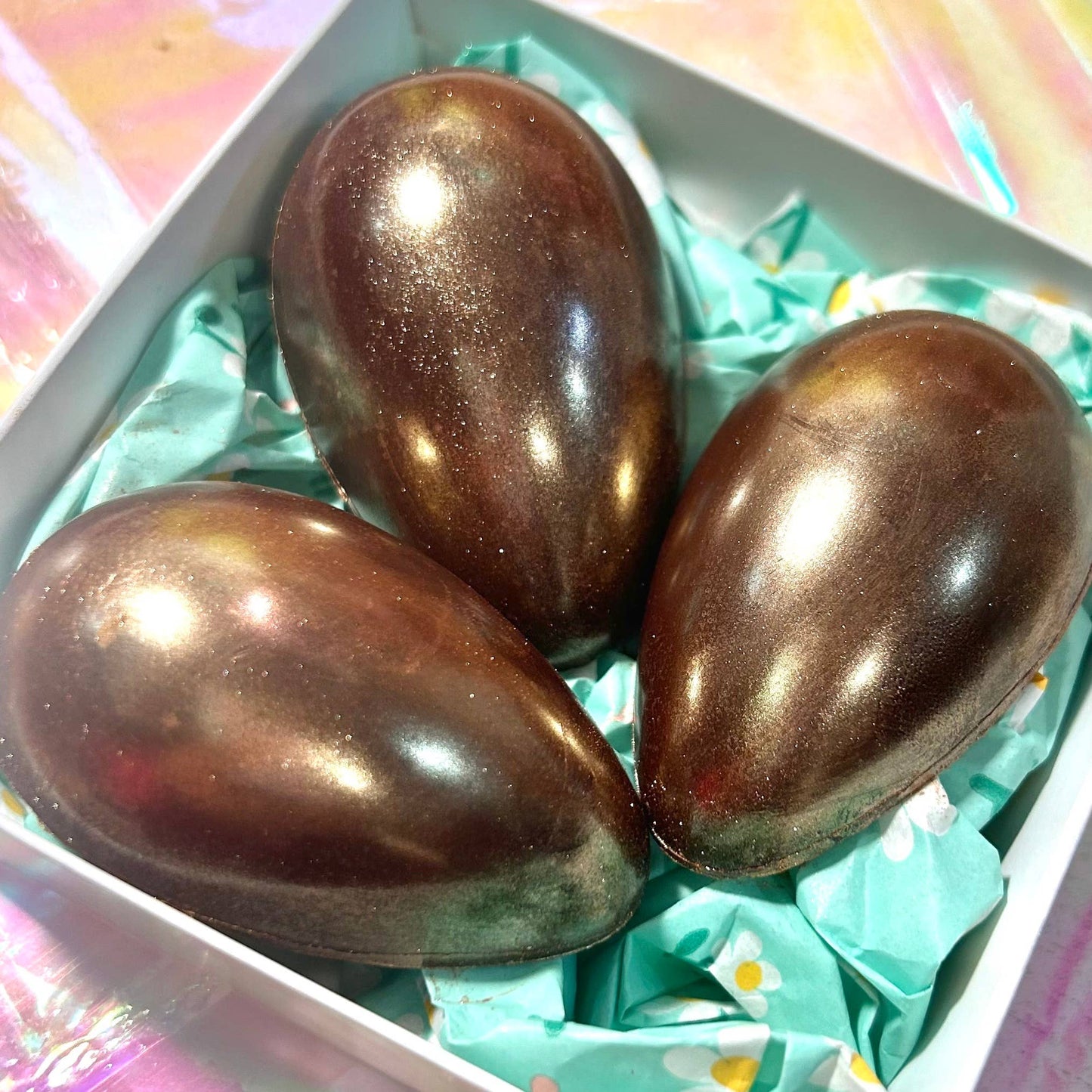 The Xocolate Bar - Hazelnut Crisp Eggs - Dark vegan chocolate Easter egg