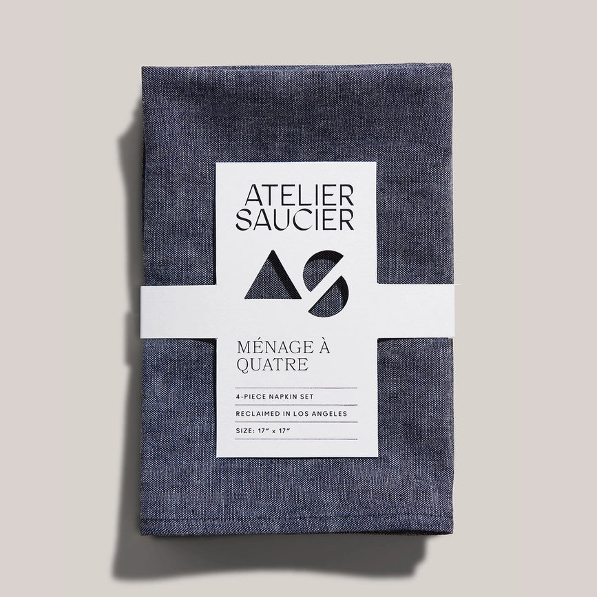 Atelier Saucier Napkins Japanese Chambray (Set of 4)
