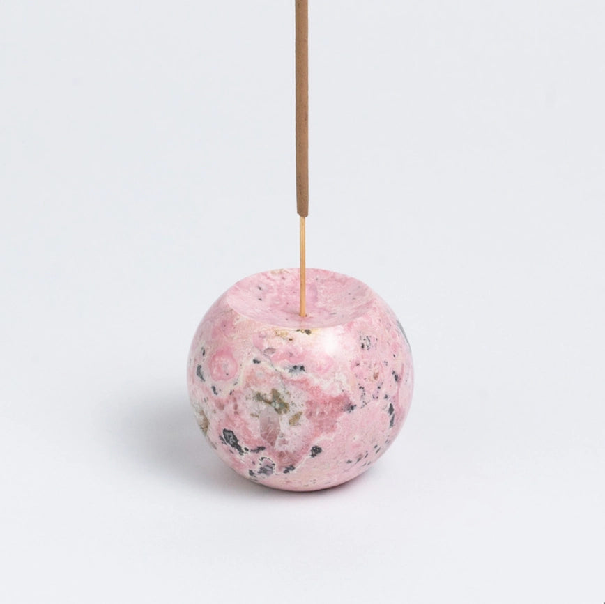 DAR Proyectos-Pink Rhodonite Sphere Incense Holder